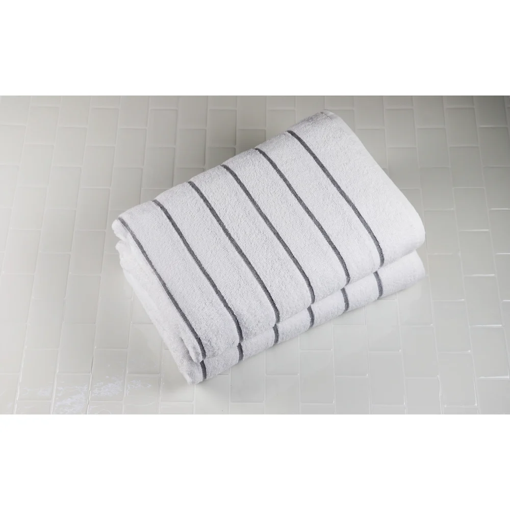 1888 Mills Fibertone Twill Ribbed Stripe Pool Towel, 30"X60", 13 lb/dz Grey thumbnail 2
