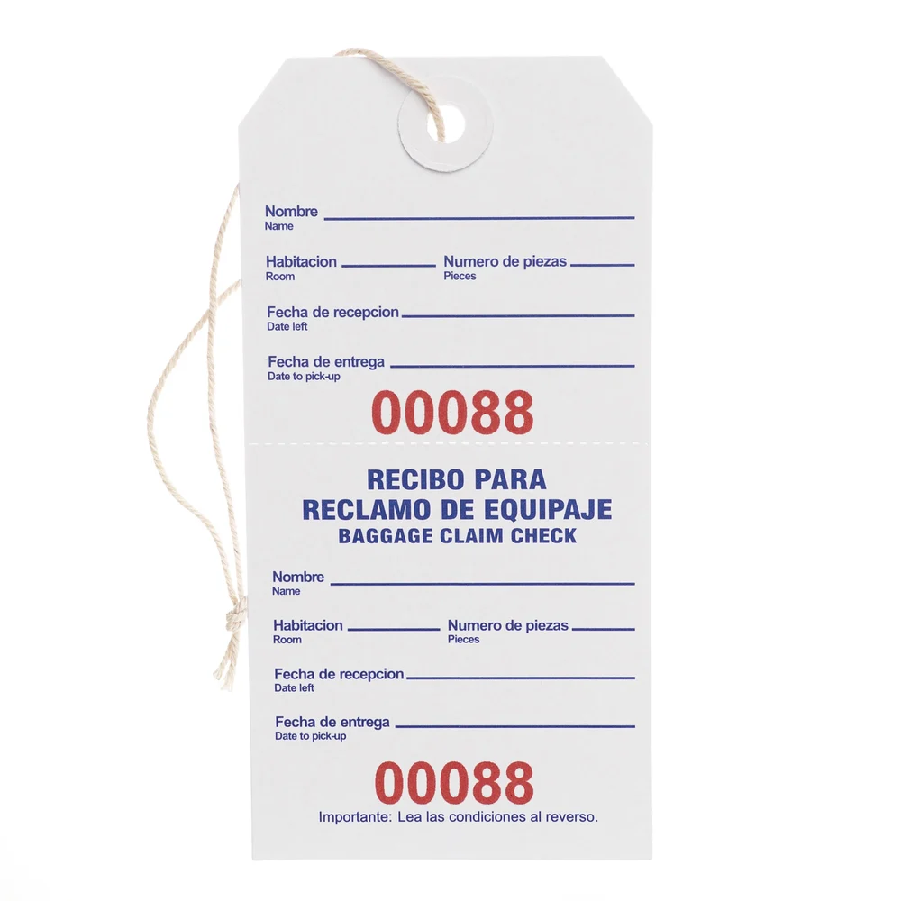Registry Bilingual Baggage Claim Tag, 1000/Pack