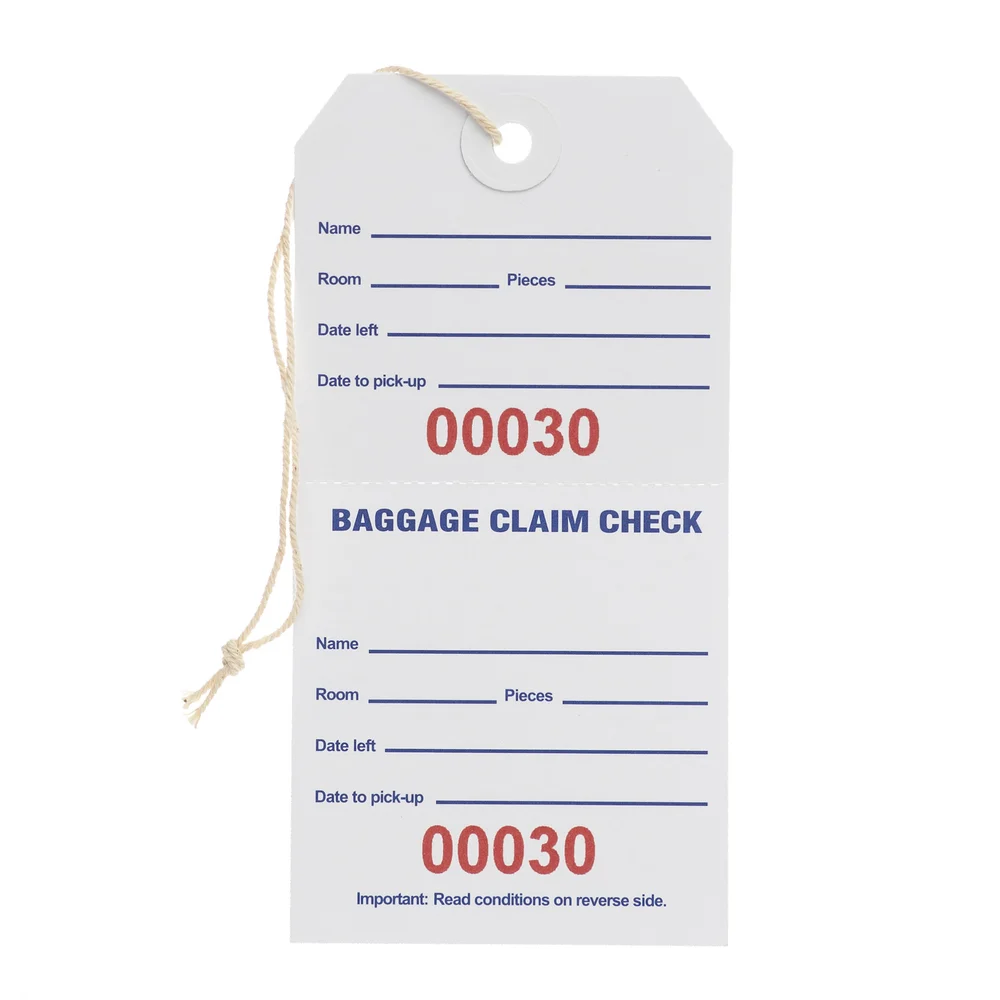 Registry Baggage Claim Hang Tag, 1000/Pack