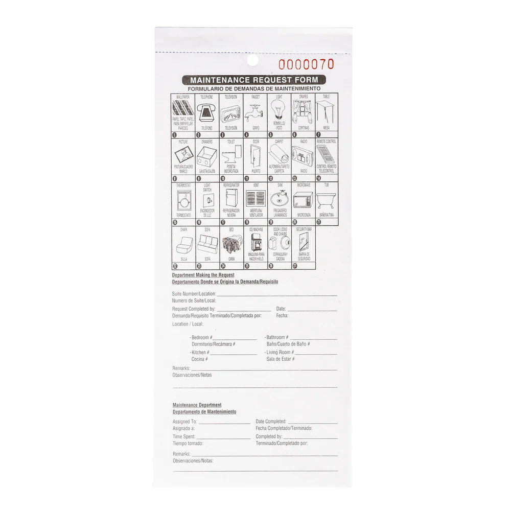 Registry Bilingual Maintenance Request, 1000/Pack