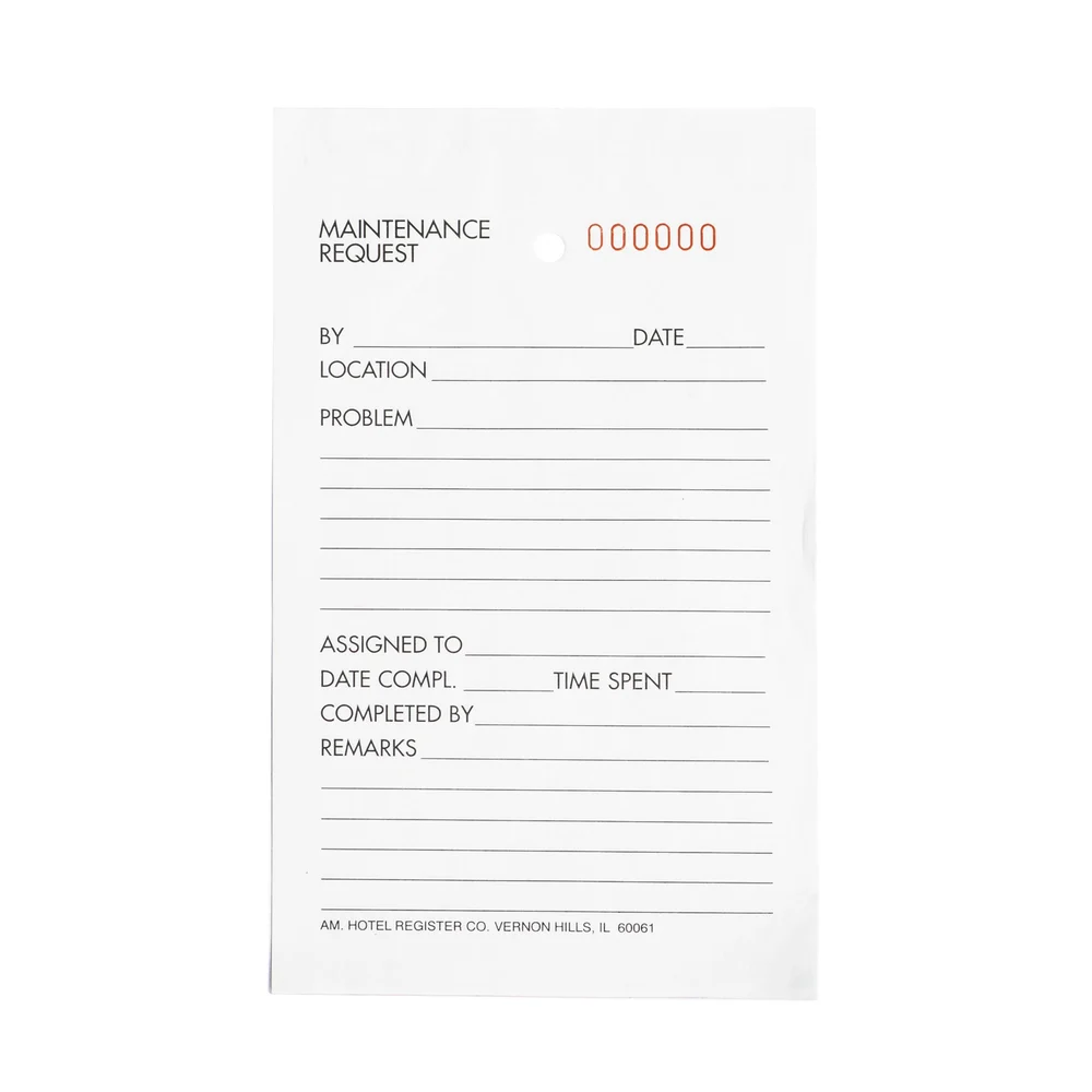 Registry 3-Part Maintenance Request Form, 5.5" x 3.375", 1000/Pack