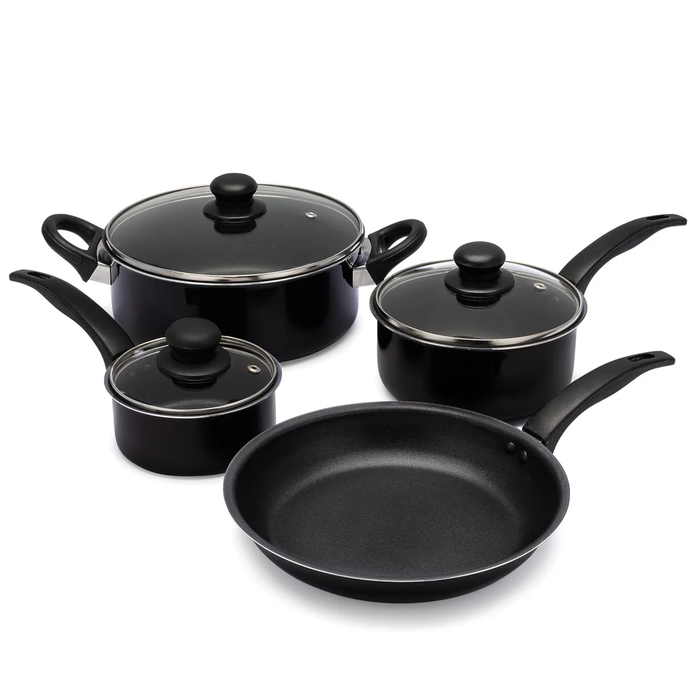 McSunley 7-Piece Cookware Set, Black.
