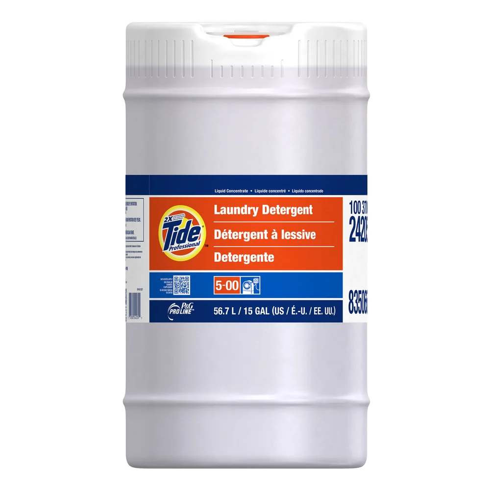 P&G Pro Line Tide Professional 2X Laundry Detergent Concentrate, Closed Loop, 15 Gal.