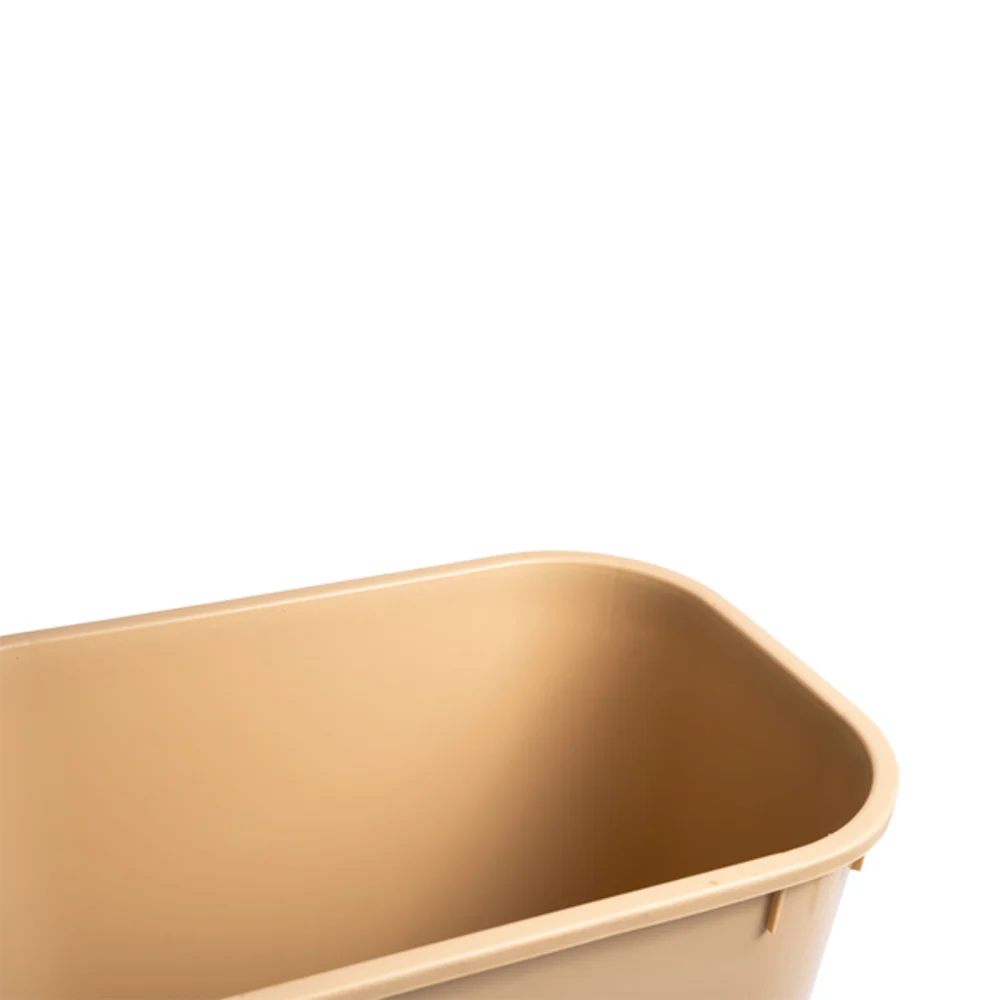 Waste Basket, 14 Qt., 11.5" x 8" x 12", Beige thumbnail 3