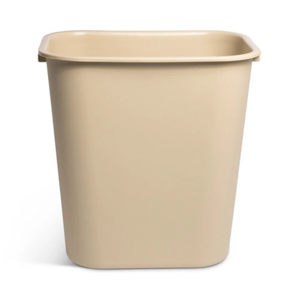 Wastebasket, 28 Qt., 14.25" x 10.5" x 15", Beige thumbnail 2