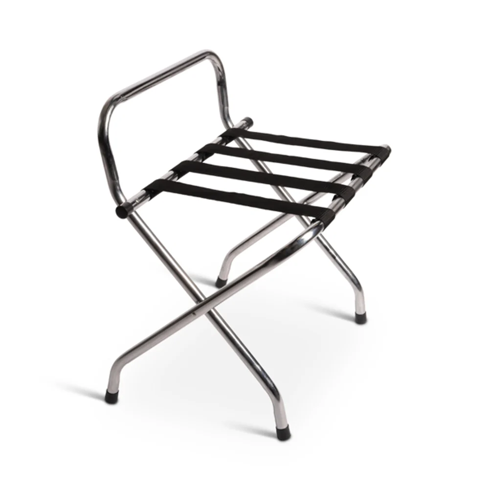 Chrome Metal Luggage Rack with Backrest thumbnail 3