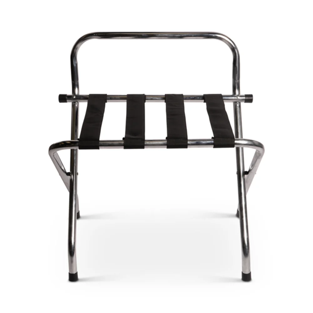 Chrome Metal Luggage Rack with Backrest thumbnail 4