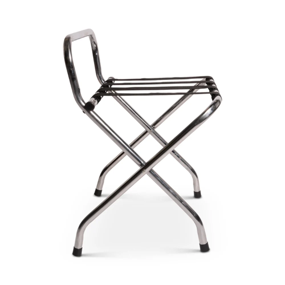 Chrome Metal Luggage Rack with Backrest thumbnail 5