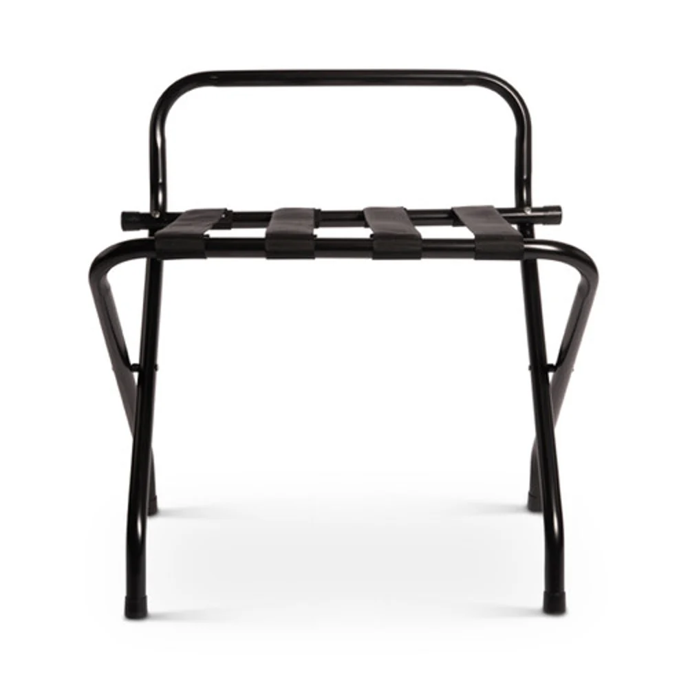 Black Metal Luggage Rack with Backrest thumbnail 3