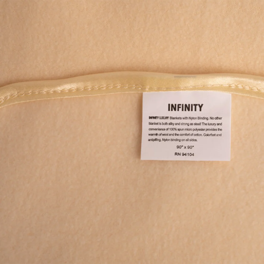 Infinity Hotel Fleece Blanket, Twin/Full, 72" x 90" Ivory thumbnail 5