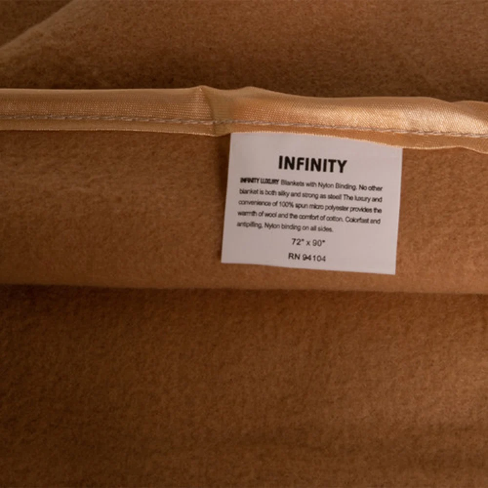 Infinity Hotel Fleece Blanket,Twin/Full, 72" x 90", Tan thumbnail 5