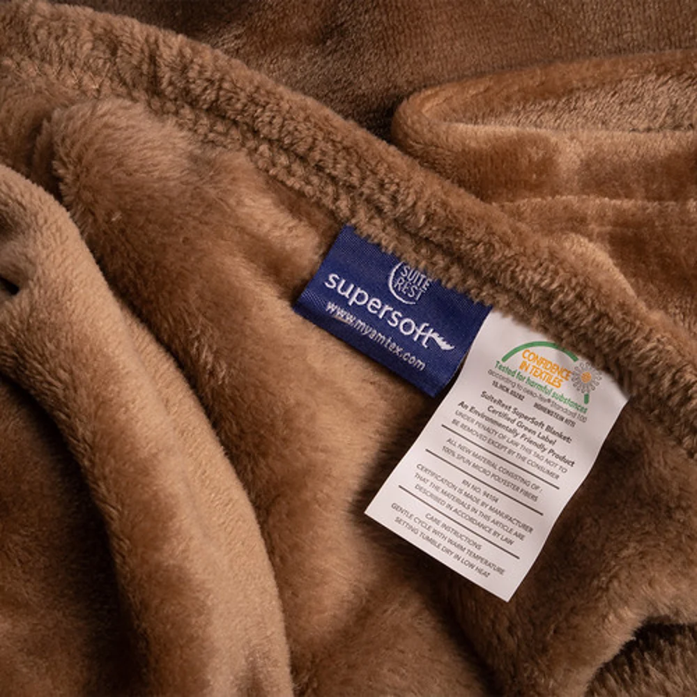 Suite Rest Supersoft Blanket, Full, 72" X 90", Cocoa Brown thumbnail 5
