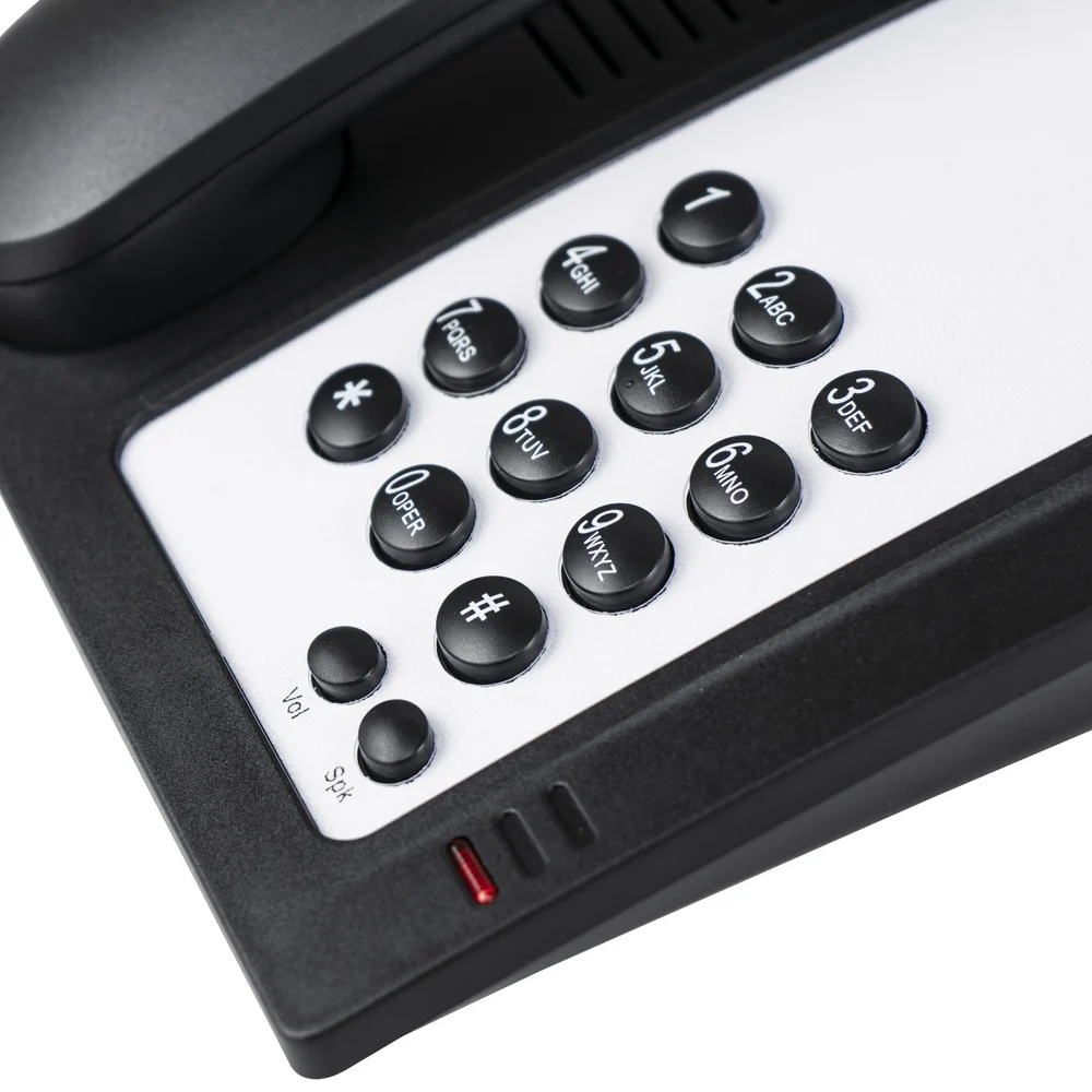 Hotelo Executive Single Line Phone with Speaker and Message Waiting Light,  Black Color. thumbnail 2