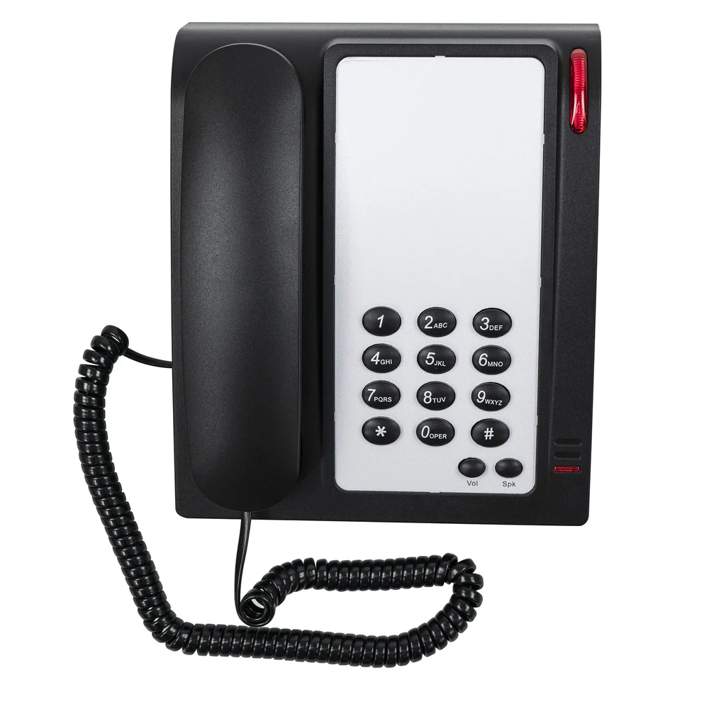 Hotelo Executive Single Line Phone with Speaker and Message Waiting Light,  Black Color. thumbnail 3