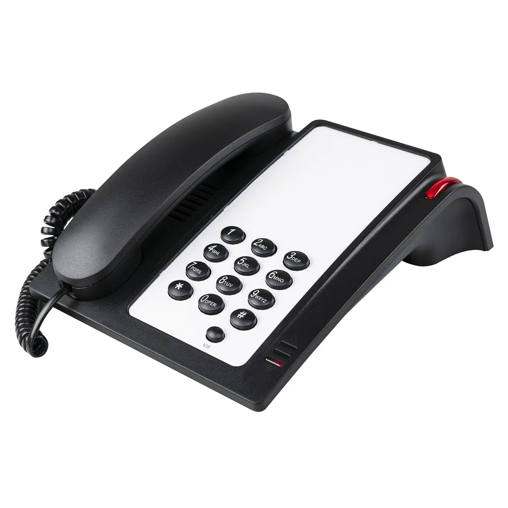 Hotelo Executive Single Line Phone with Message Waiting Light, Black Color