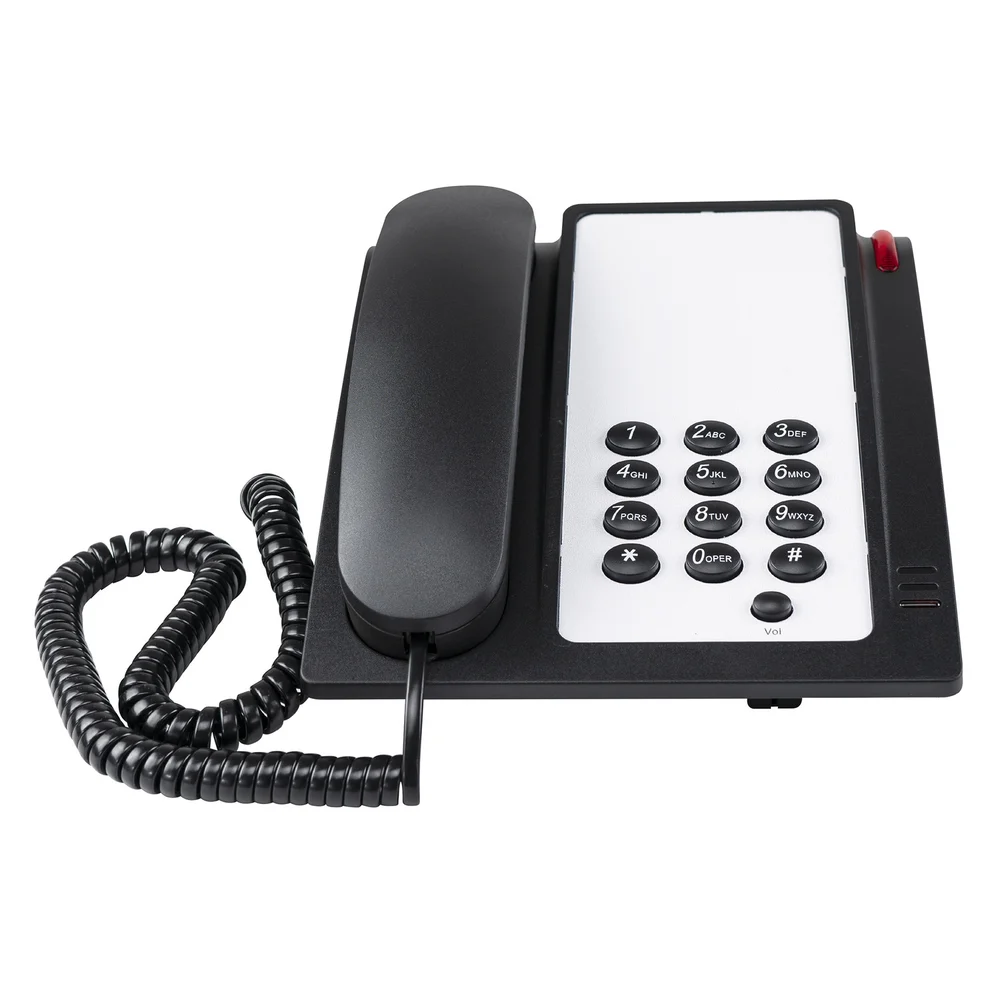 Hotelo Executive Single Line Phone with Message Waiting Light, Black Color thumbnail 2
