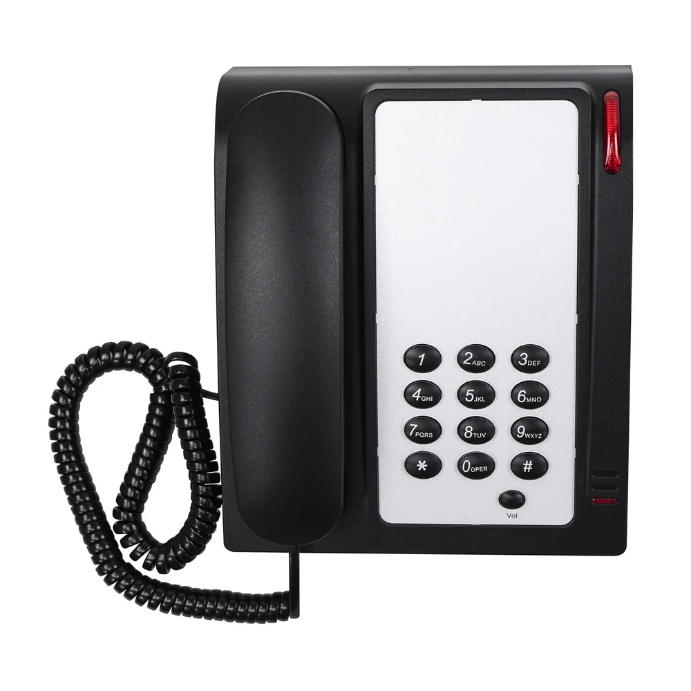 Hotelo Executive Single Line Phone with Message Waiting Light, Black Color thumbnail 3