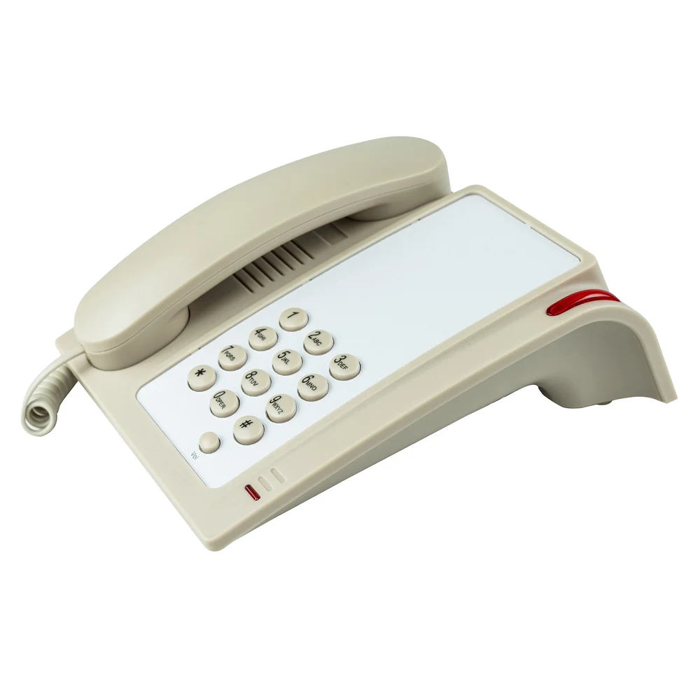 Hotelo Executive Single Line Phone with Message Waiting Light, Ash Color