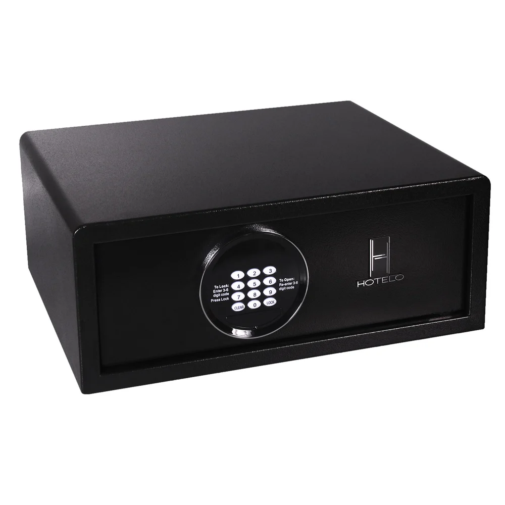 Hotelo Shelf Safe, 19.5"L X 15.625"W X 8"H, Black