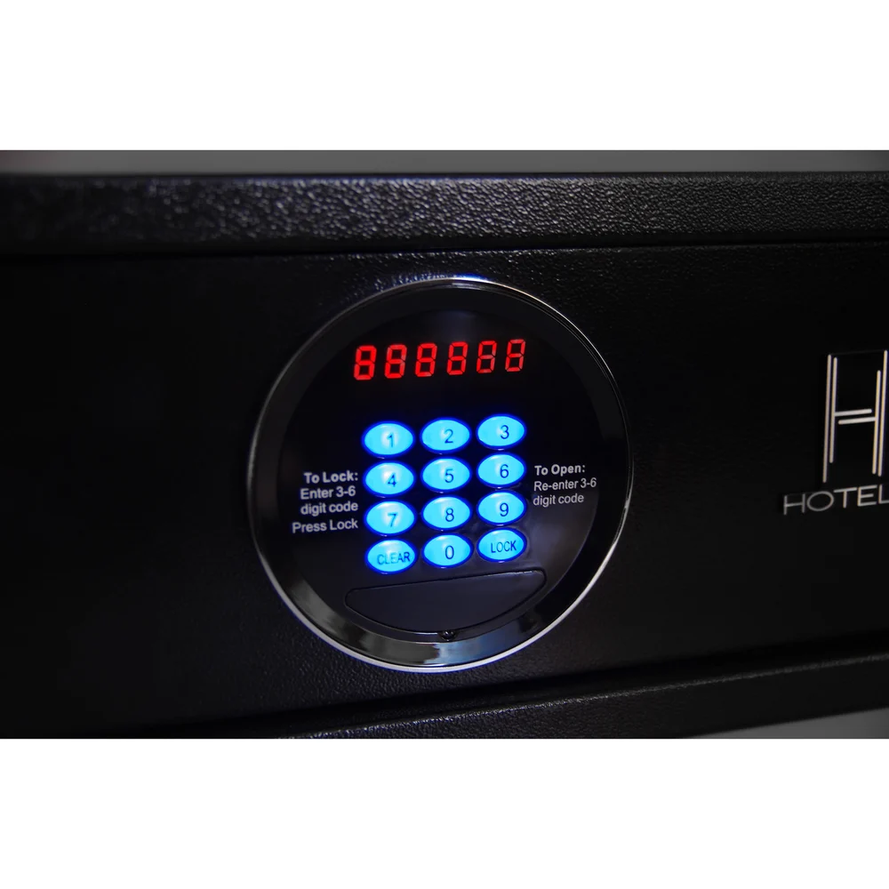 Hotelo Shelf Safe, 19.5"L X 15.625"W X 8"H, Black thumbnail 5