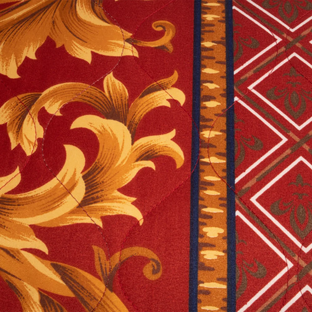 Retro Majestic Burgundy Quilted Bedspread, Full, 96" x 116" thumbnail 3