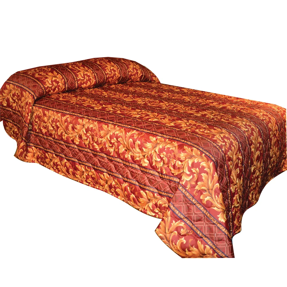 Retro Majestic Burgundy Quilted Bedspread, Full, 96" x 116" thumbnail 4