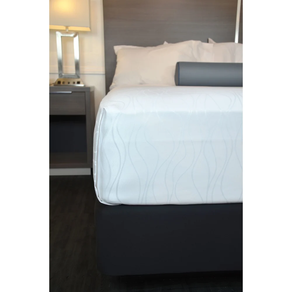 Suite Rest Wave Decorative Top Sheet, 108" x 110" King, White thumbnail 2