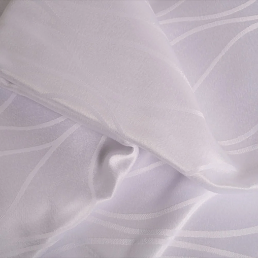 Suite Rest Wave Decorative Top Sheet, 108" x 110" King, White thumbnail 3