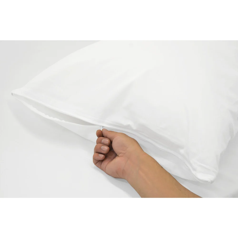 T180 Zippered Pillow Protector Standard, 20X26 T180 White thumbnail 5