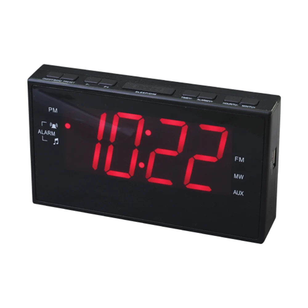 Single Day Alarm Clock, Radio Usb Chargi