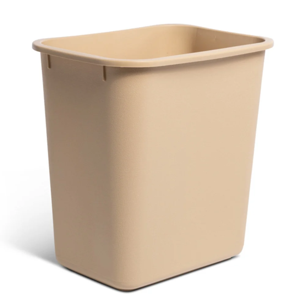 Wastebasket, 8 Qt., 9.75" x 7.25" x 10.25", Beige