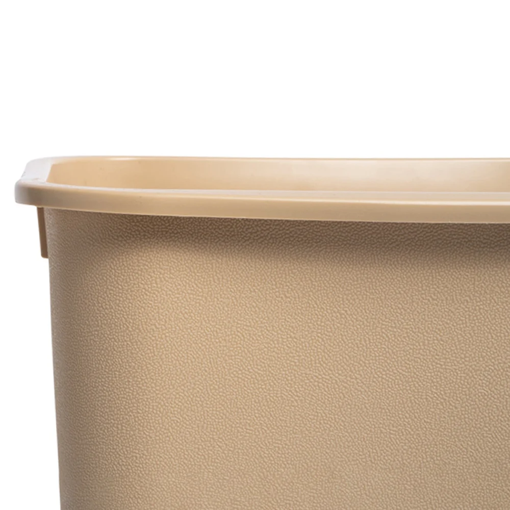 Wastebasket, 8 Qt., 9.75" x 7.25" x 10.25", Beige thumbnail 2