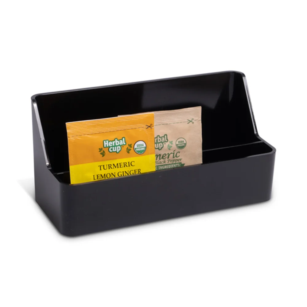 Coffee Condiment Holder, 7" x 2.80" x 3.25", Black thumbnail 2