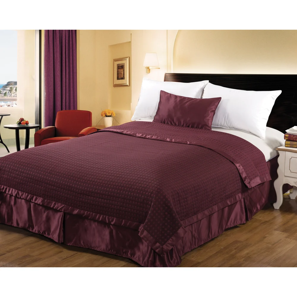Lux Reversible Coverlet, King 104"X96" Wine thumbnail 2