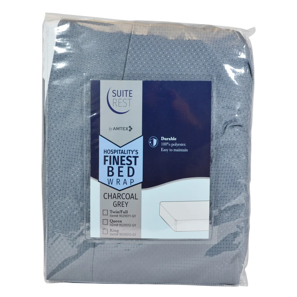 Suite Rest Easy Fit Box Spring Cover, Full XL, Charcoal