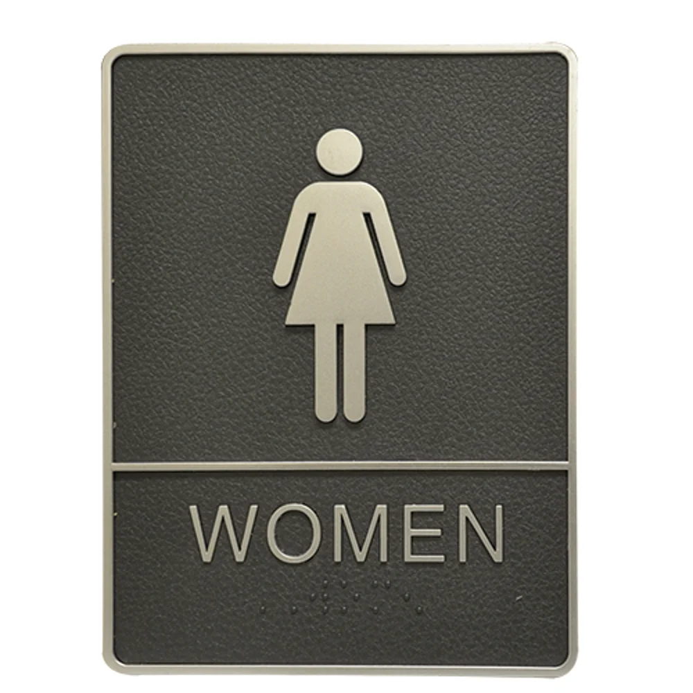 Women Restroom Sign W/ Braille 6X8X7
