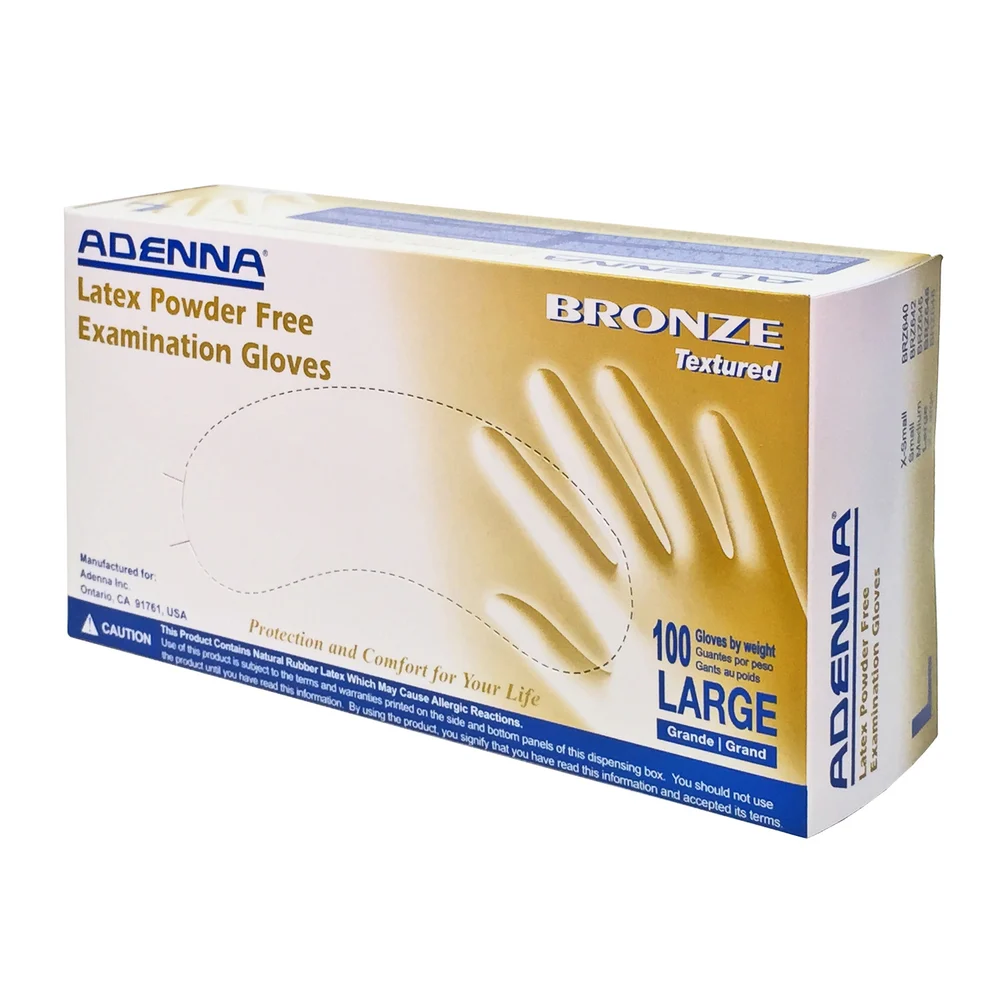 Bronze Latex Exam Glove LG 100 X 10