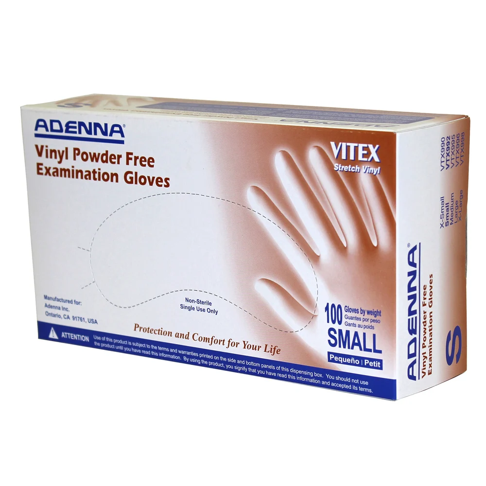 Vitex Powder-Free Vinyl Gloves 4-Mil S