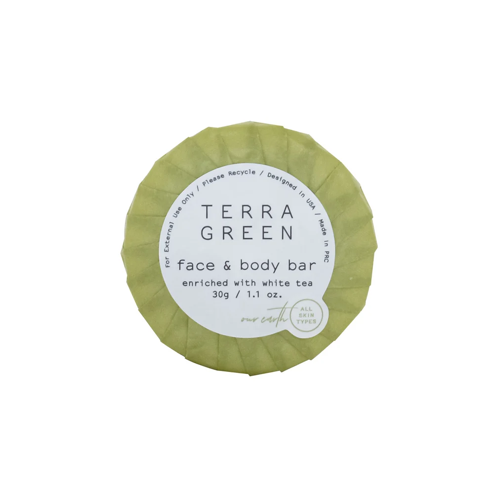 Terra Green White Tea Face and Body Soap, 1.1 Oz., Pleat Wrap, 300/Cs