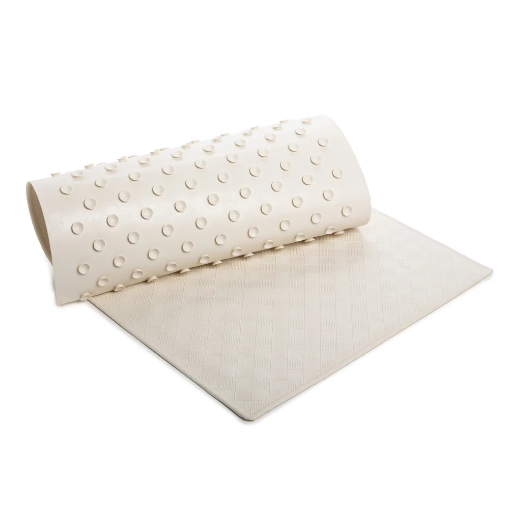 BathSmart Safety Rubber Bath Mat 14"x22", Beige