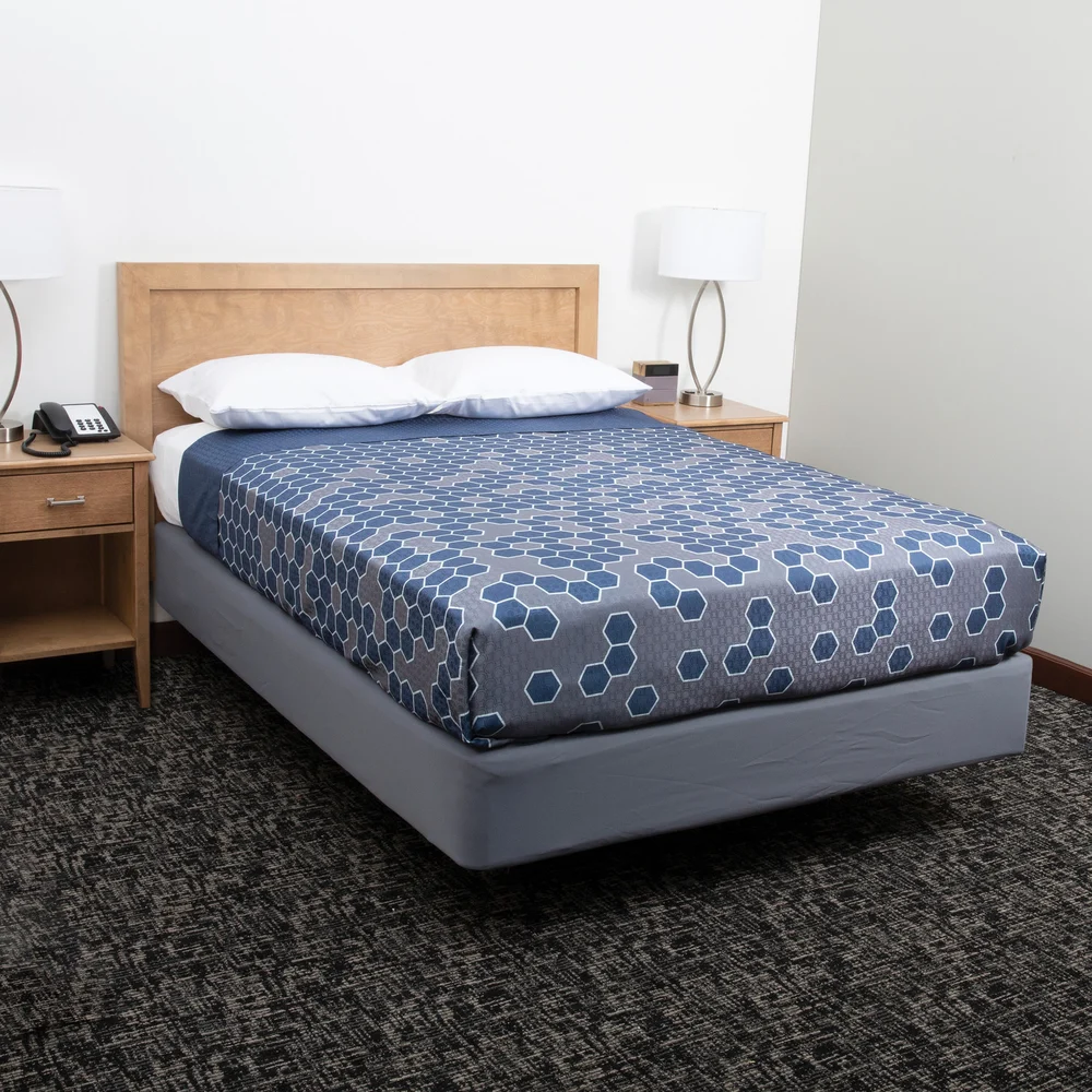 Honeycomb Reversible Coverlet, King 96" x 104", Navy thumbnail 2