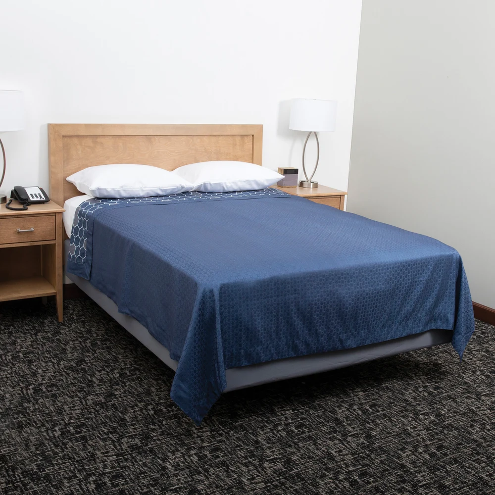 Honeycomb Reversible Coverlet, King 96" x 104", Navy thumbnail 3