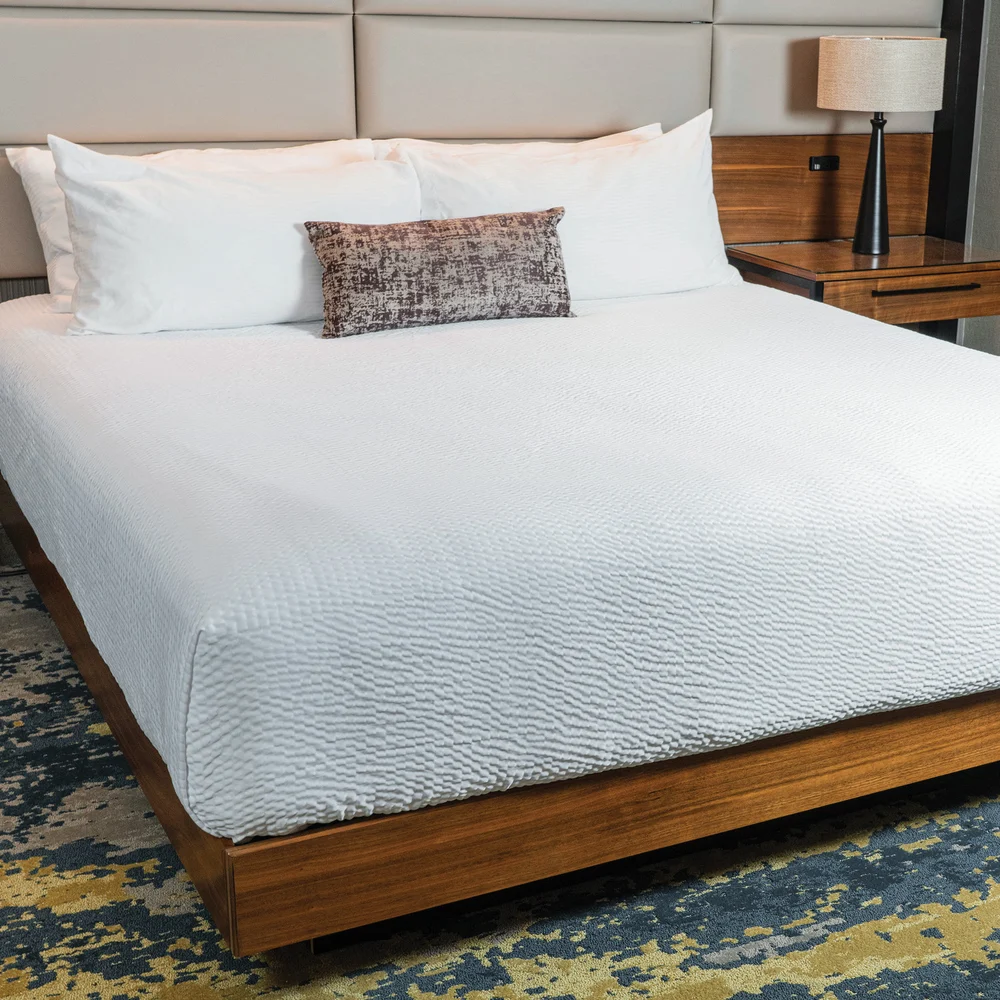 Suite Rest Escape Decorative Top Sheet, Queen, 93 x 110", White