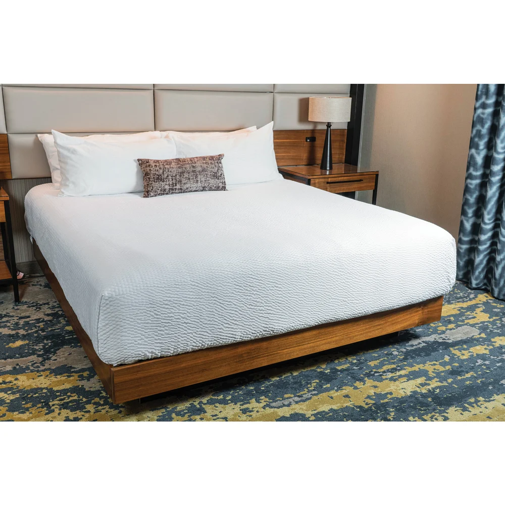 Suite Rest Escape Decorative Top Sheet, Queen, 93 x 110", White thumbnail 2