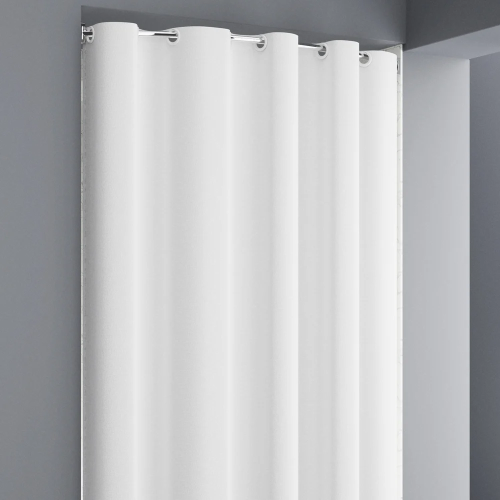 Zenna Hospitality Easy Hang 100% PEVA 8-Gauge Pindot Shower Curtain, 71" x 74", White