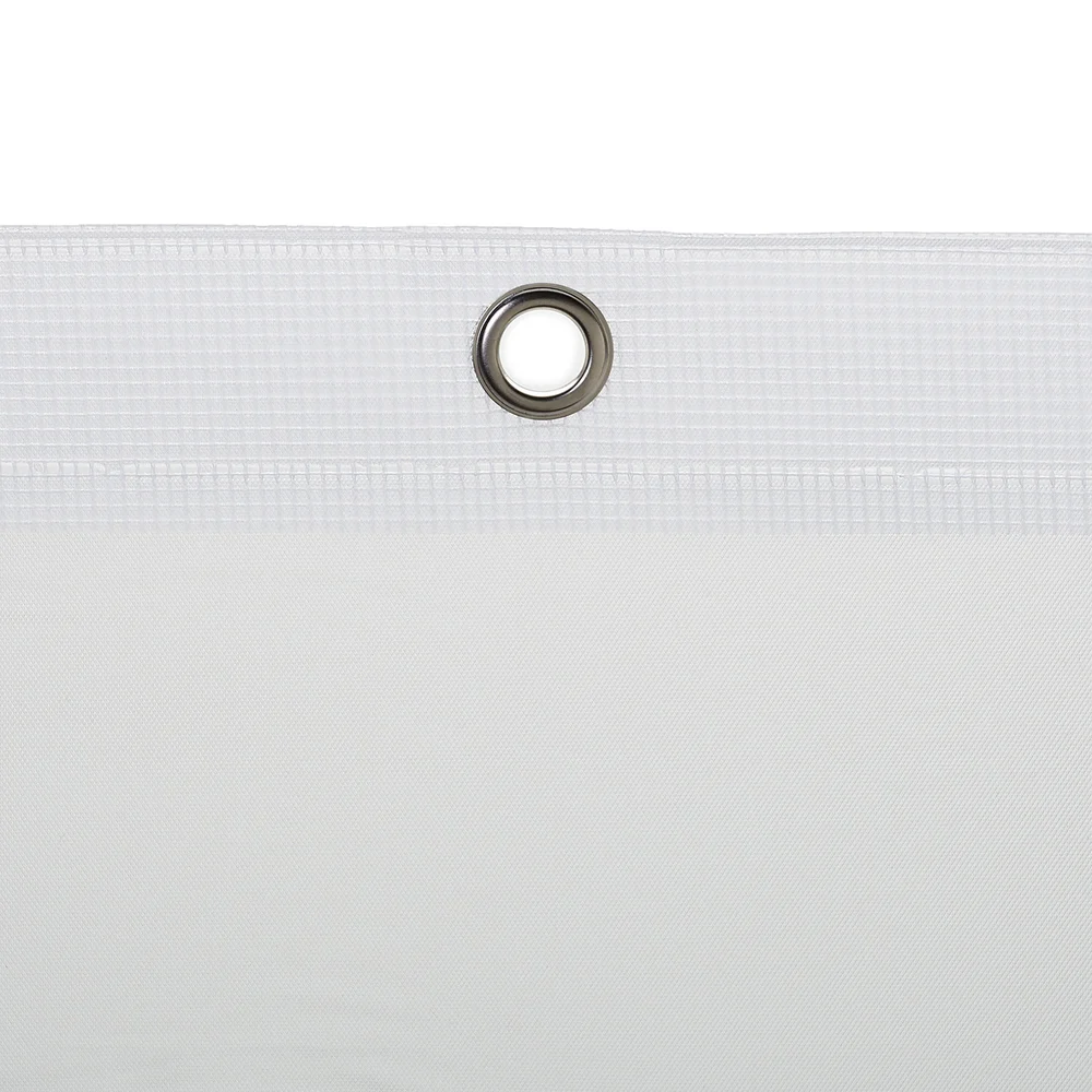 Zenna Hospitality Hooked 100% PEVA 6-Gauge Shower Curtain, 72" x 72", Frosty thumbnail 3