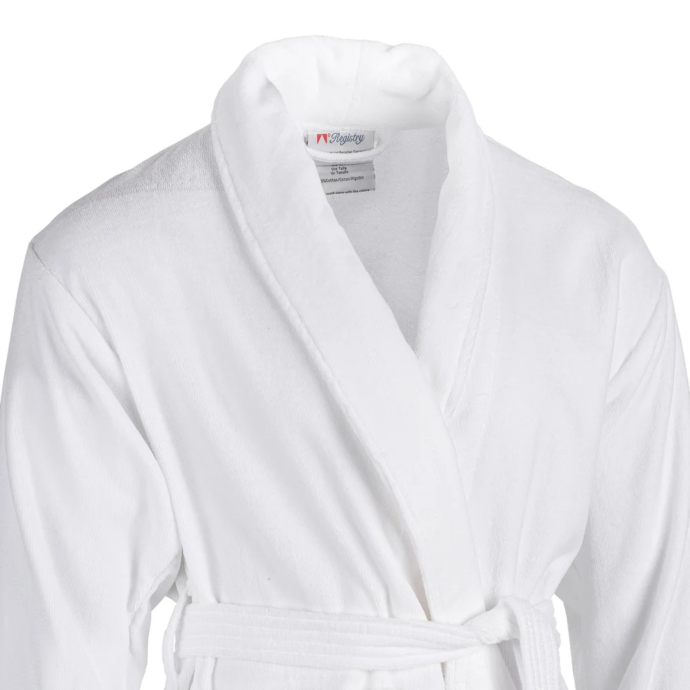 Registry Shawl Collar Robe, 13oz, Wht thumbnail 4