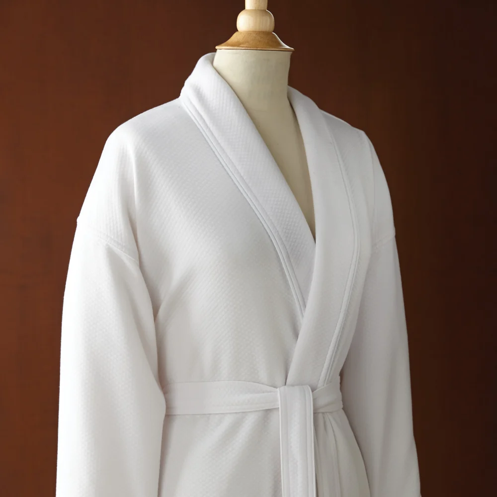 Le Montreux Quilted Knit Robe, Cotton/Tencel Blend, OS, White