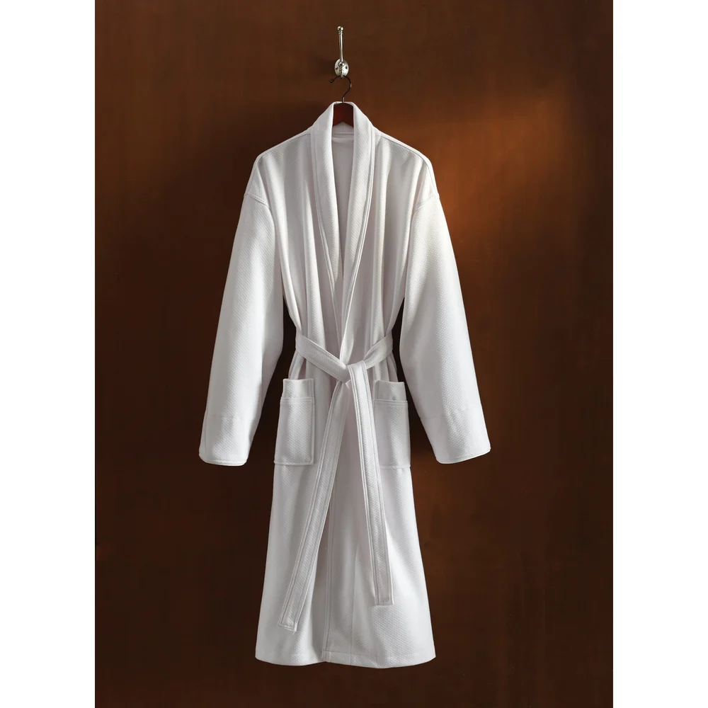 Le Montreux Quilted Knit Robe, Cotton/Tencel Blend, OS, White thumbnail 4