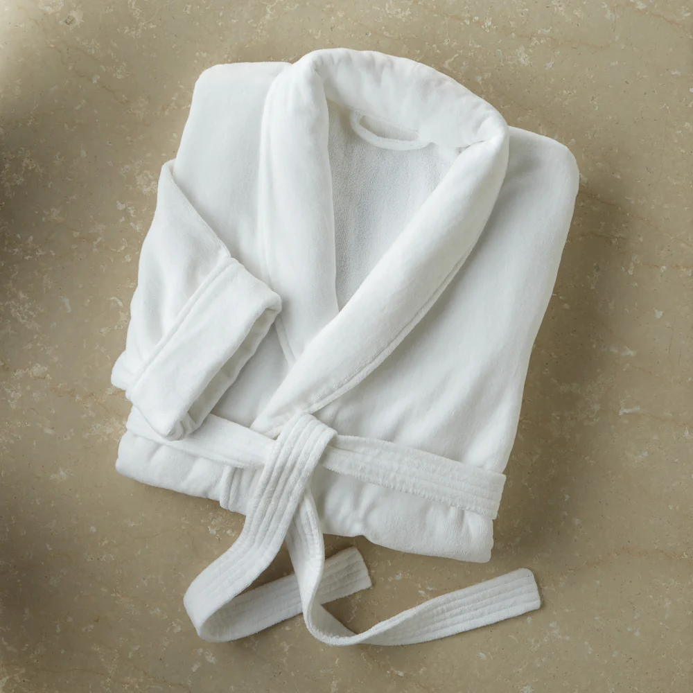 Le Montreux Velour Luxury Robe, OS, White thumbnail 2